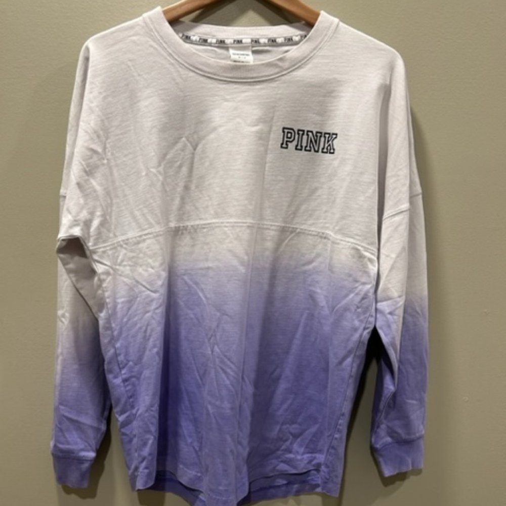 Pink by Victoria Secret Ombre Long Sleeve Shirt, Size Small